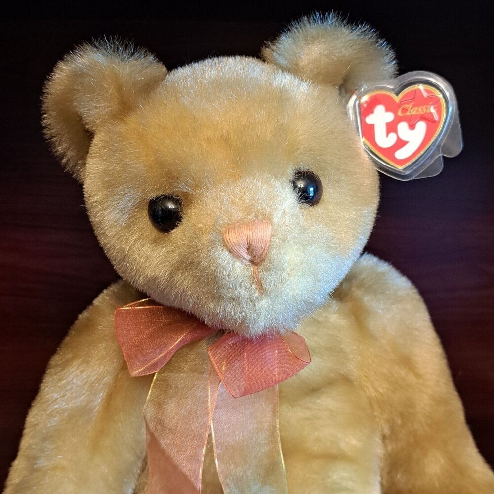 Vintage TY Cute Soft Yesterbear Yellow 17" Retired Classic Teddy Bear 1999